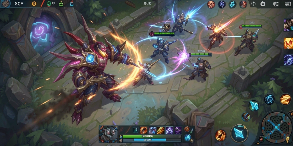 Tampilan gameplay seru di 8QR dengan strategi taktis.
