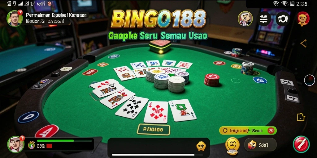 Screenshot BINGO188 menampilkan gameplay Gaple yang seru dan interaktif.