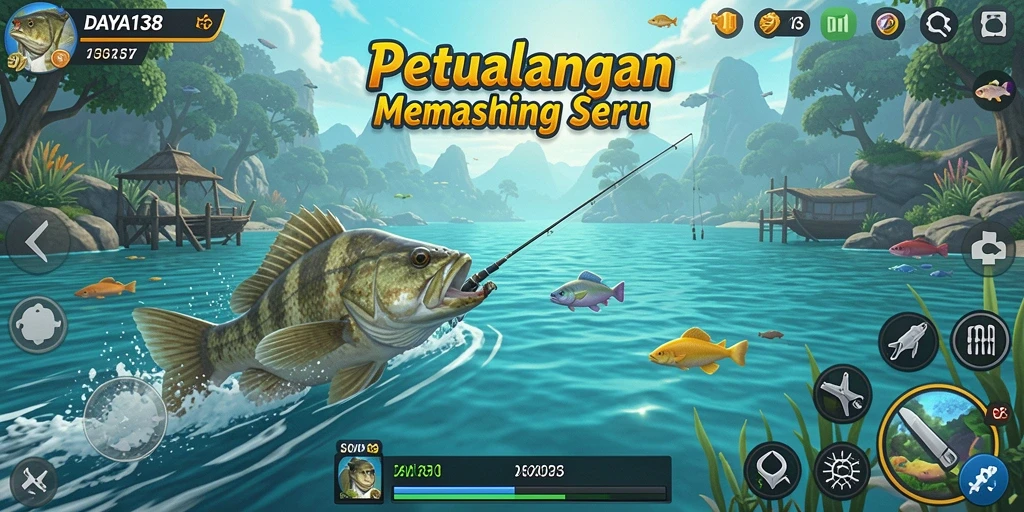 Tampilan seru dari gameplay DAYA138 saat menangkap ikan.