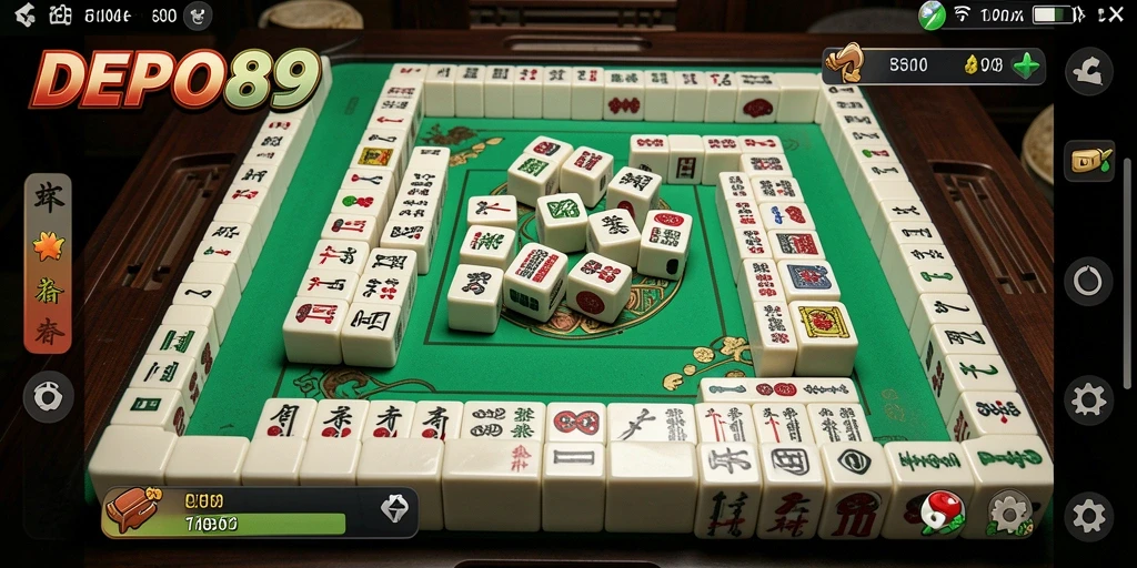 Gameplay seru DEPO89 dalam permainan Mahjong yang menantang.