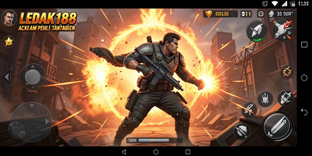 Screenshot gameplay LEDAK188 menampilkan aksi pertarungan yang mendebarkan.