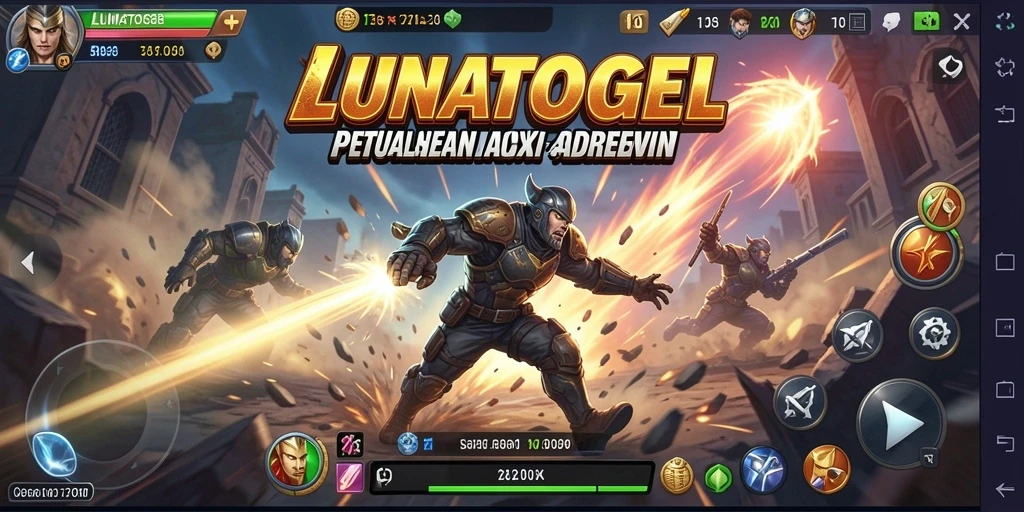 Screenshot gameplay LUNATOGEL menampilkan aksi mendebarkan saat melawan musuh.