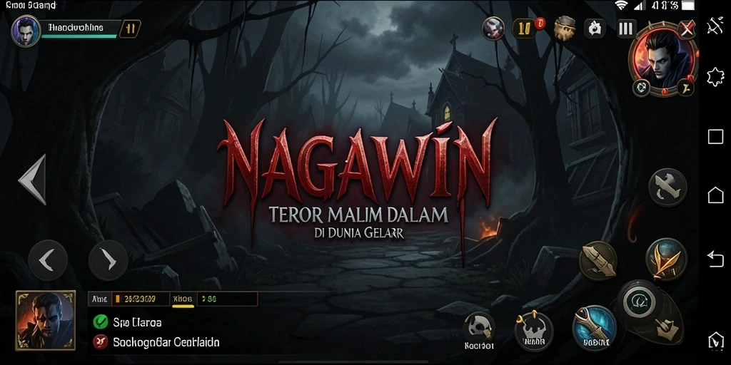 Screenshot NAGAWIN menampilkan suasana mencekam dalam gameplay Horror.