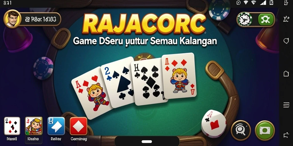 Tangkapan layar yang menunjukkan gameplay seru di RAJACORC.