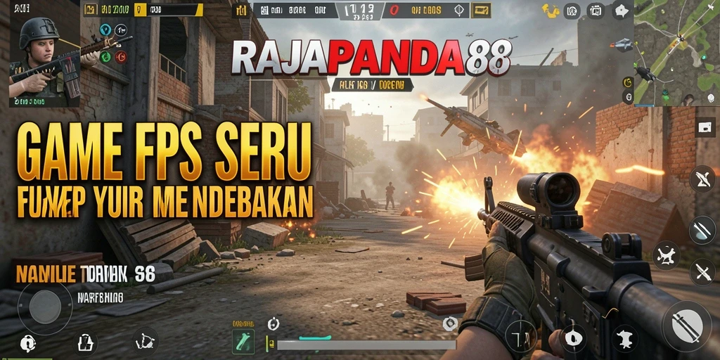 Screenshot gameplay RAJAPANDA88 dengan aksi tembak-menembak yang intens.