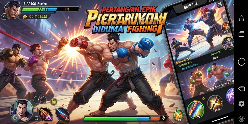 Screenshot menampilkan aksi pertarungan mendebarkan dalam SIAP108.