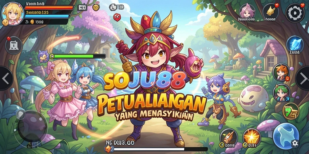 Tampilan gameplay SOJU88 dengan karakter anime yang beraksi.