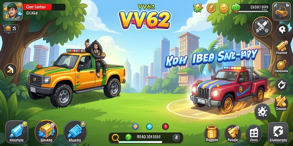 Tampilan gameplay VV62 yang menarik dan penuh warna.